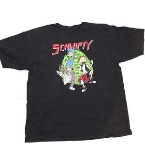 Schwifty Adventure T Shirt Sz XL Cartoon Rick & Morty TV Show 2015 Black Crew